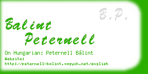 balint peternell business card